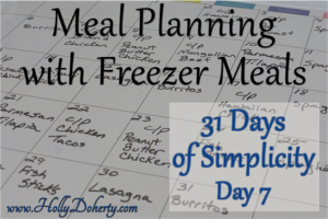 Holly Doherty simplicity meal planning with freezer meals